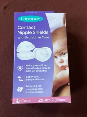 Lansinoh Contact Nipple Shields Has protective case  Size 2 (24mm) New